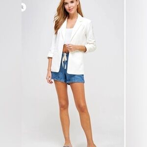 Ellison The Perfect T-Shirt Blazer White Size Medium